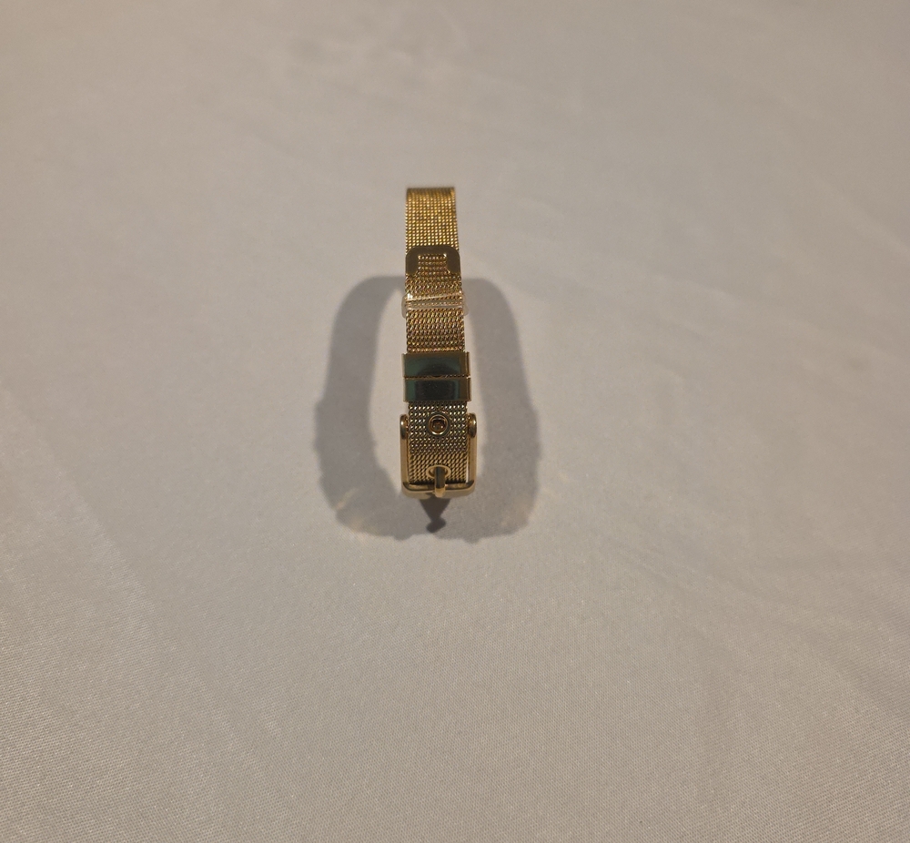 Gold Mesh Link Bracelet for Women - Polished Gold Tone